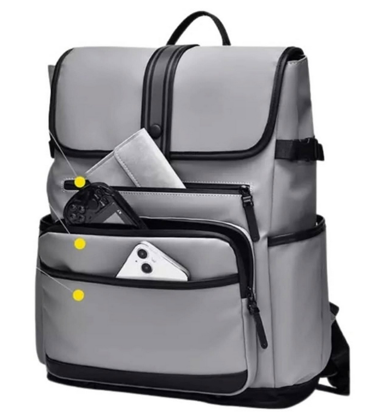 Unisex Backpack Light Grey ll Dark Grey with Accessories Pocket